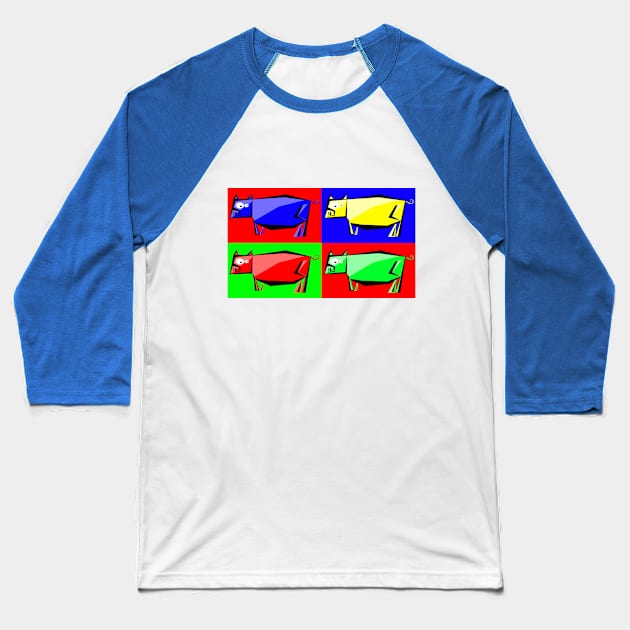 4 pigs Baseball T-Shirt by DrTigrou